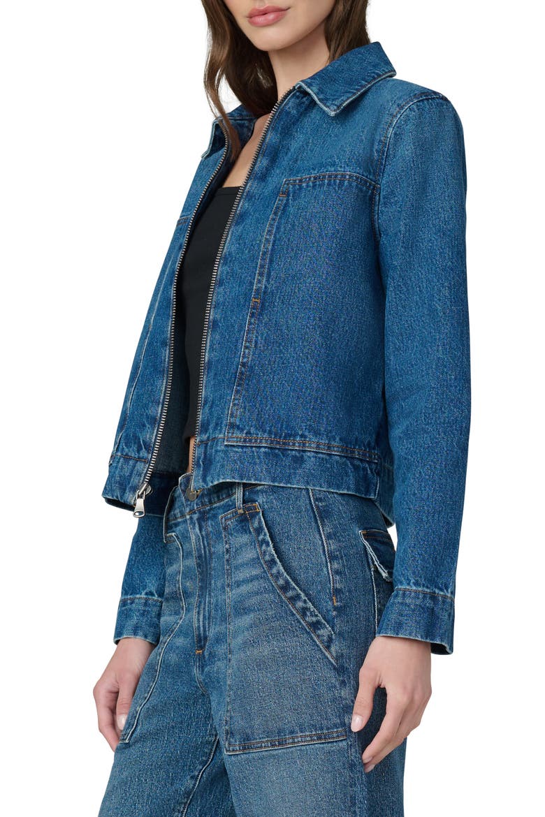Boxy Zip Denim Jacket, Alternate, color, VERTEX