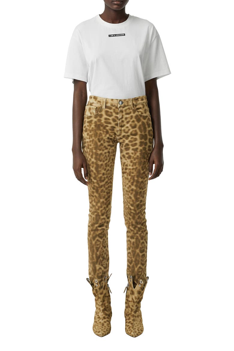 Leopard Print Skinny Jeans, Alternate, color, BEIGE IP PTTN