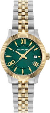 FERRAGAMO Duo Two-Tone Bracelet Watch, 28mm