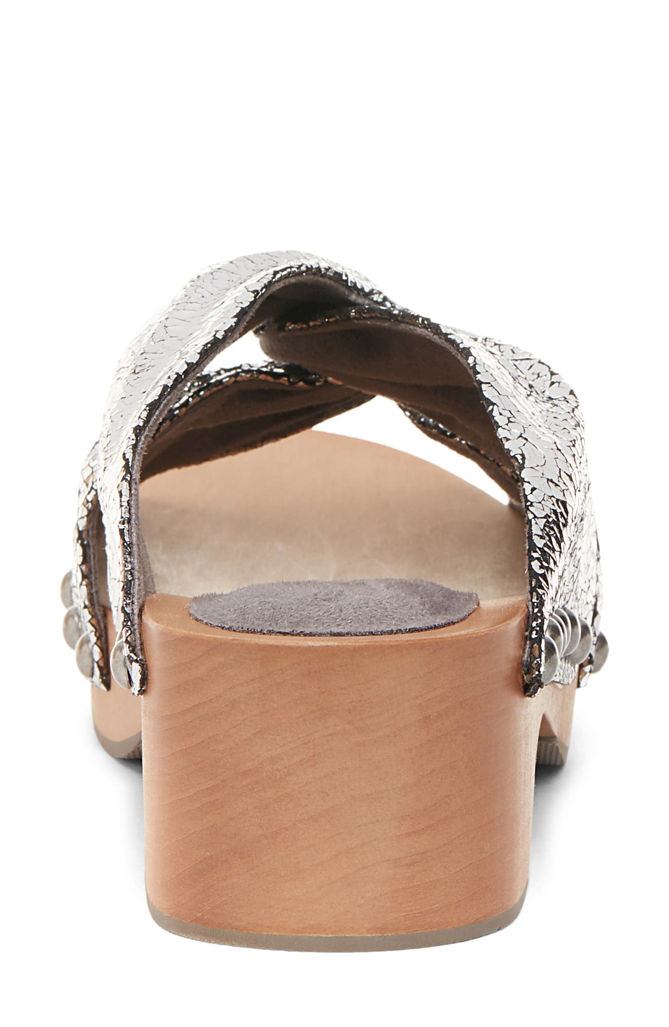 Sprinter Slide Sandal, Alternate, color, SILVER METALLIC LEATHER