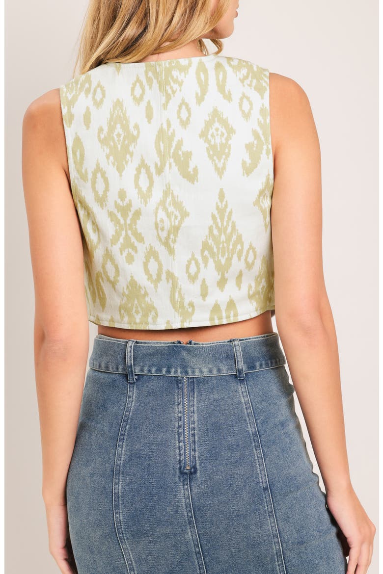 Print Cropped Vest, Alternate, color, IVORY