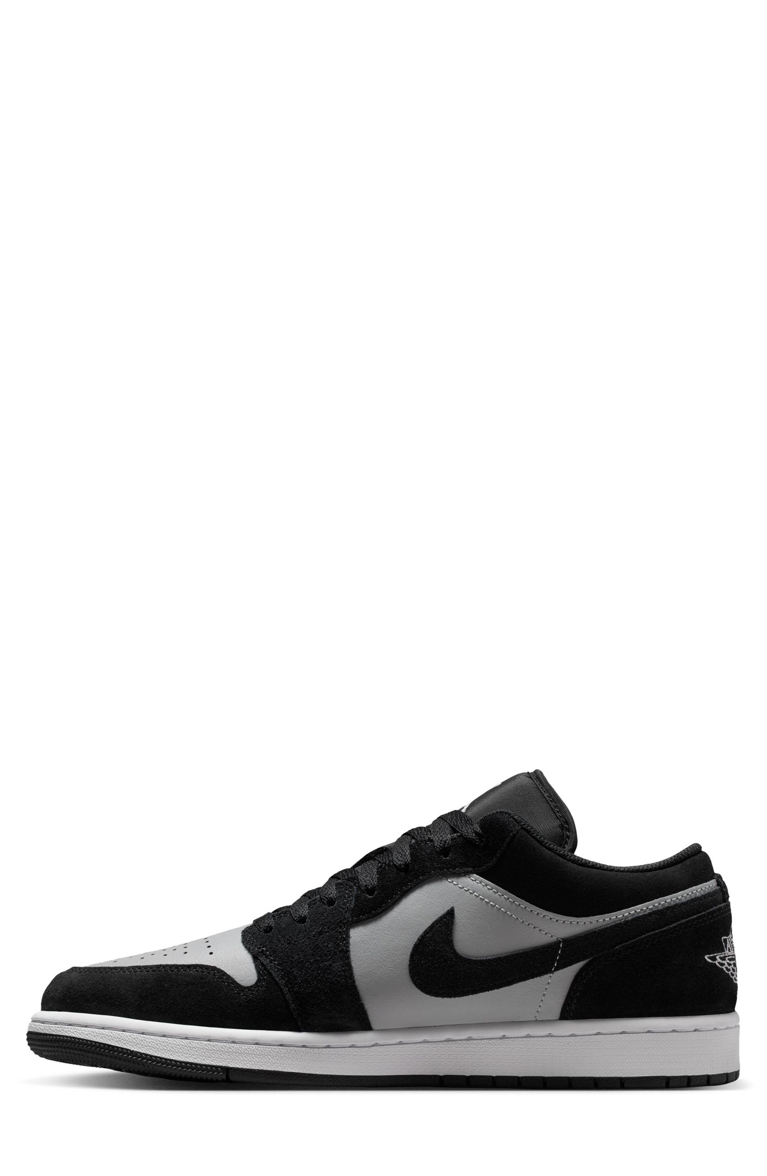 Air Jordan 1 Low Basketball Sneaker, Alternate, color, BLACK/ WHITE/ SMOKE GREY