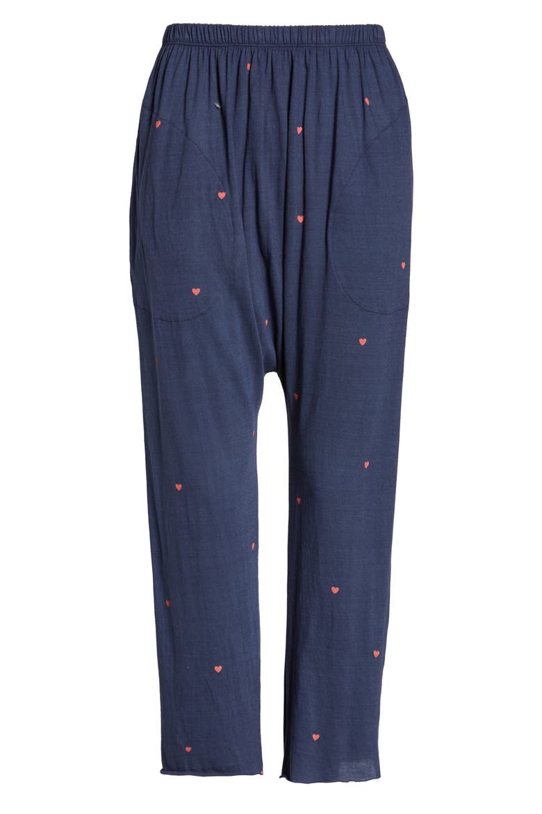 The Lounge Crop Pajama Pants, Alternate, color, NAVY W/ VALENTINE HEARTS
