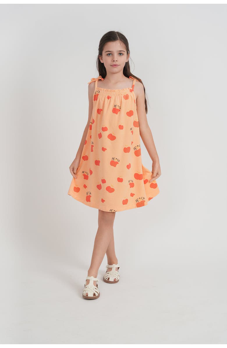 Puddles Terry Peach Embroidered Artwork Self Tie Strap Jumper, Alternate, color, Cream/Peach
