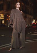 ELOQUII Semi Sheer Shimmer Sweater Pant