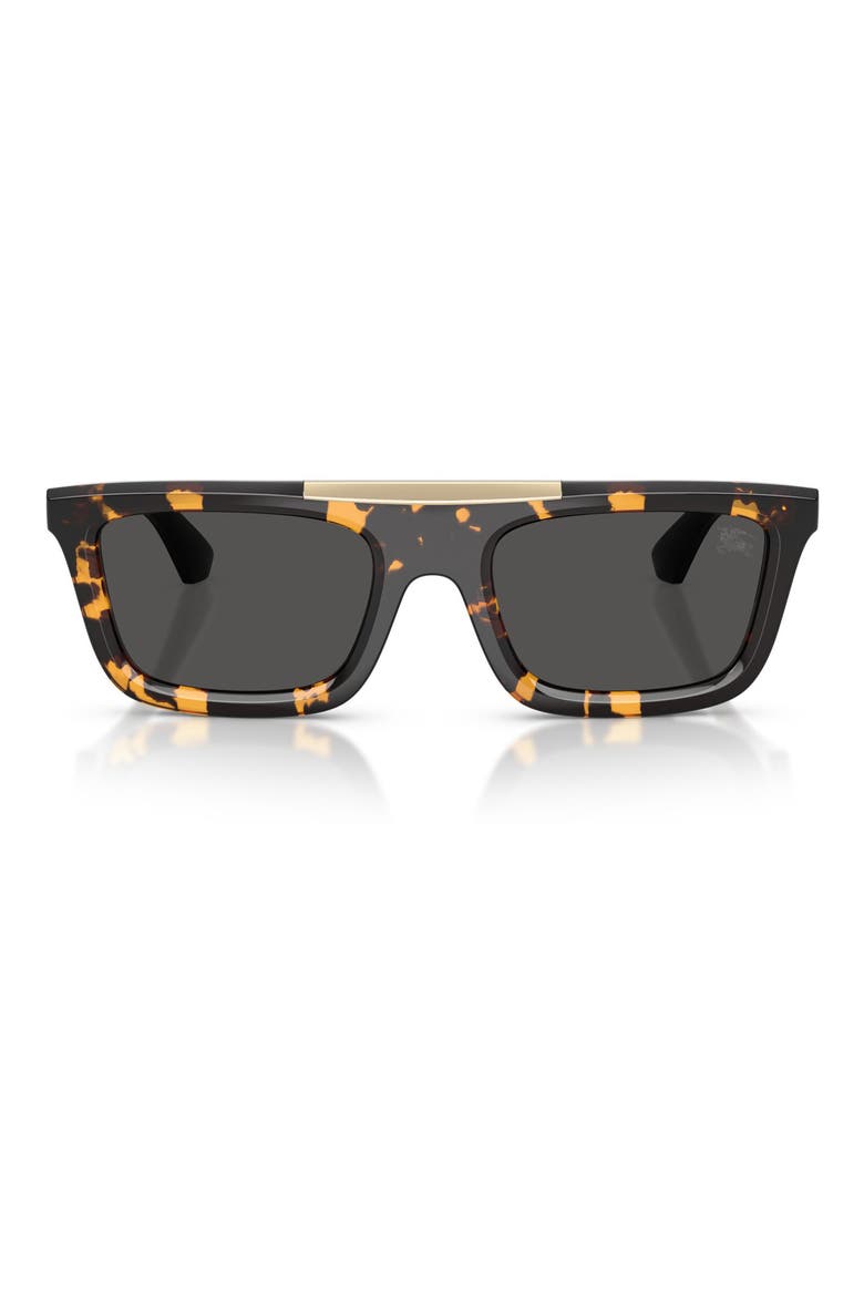 54mm Rectangular Sunglasses, Main, color, YELLOW HAVANA / DARK GREY