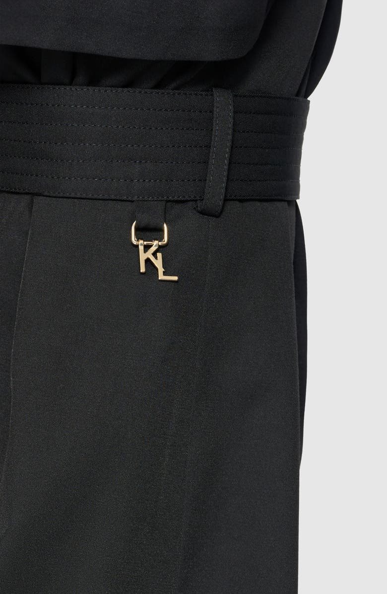 KARL LAGERFELD PARIS Double Breasted Gabardine Trench Coat, Alternate, color, 