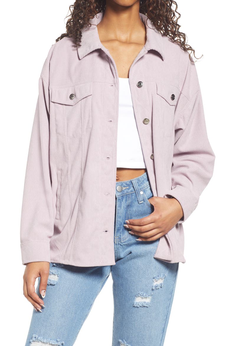 Corduroy Shirt Jacket, Main, color, LAVENDER