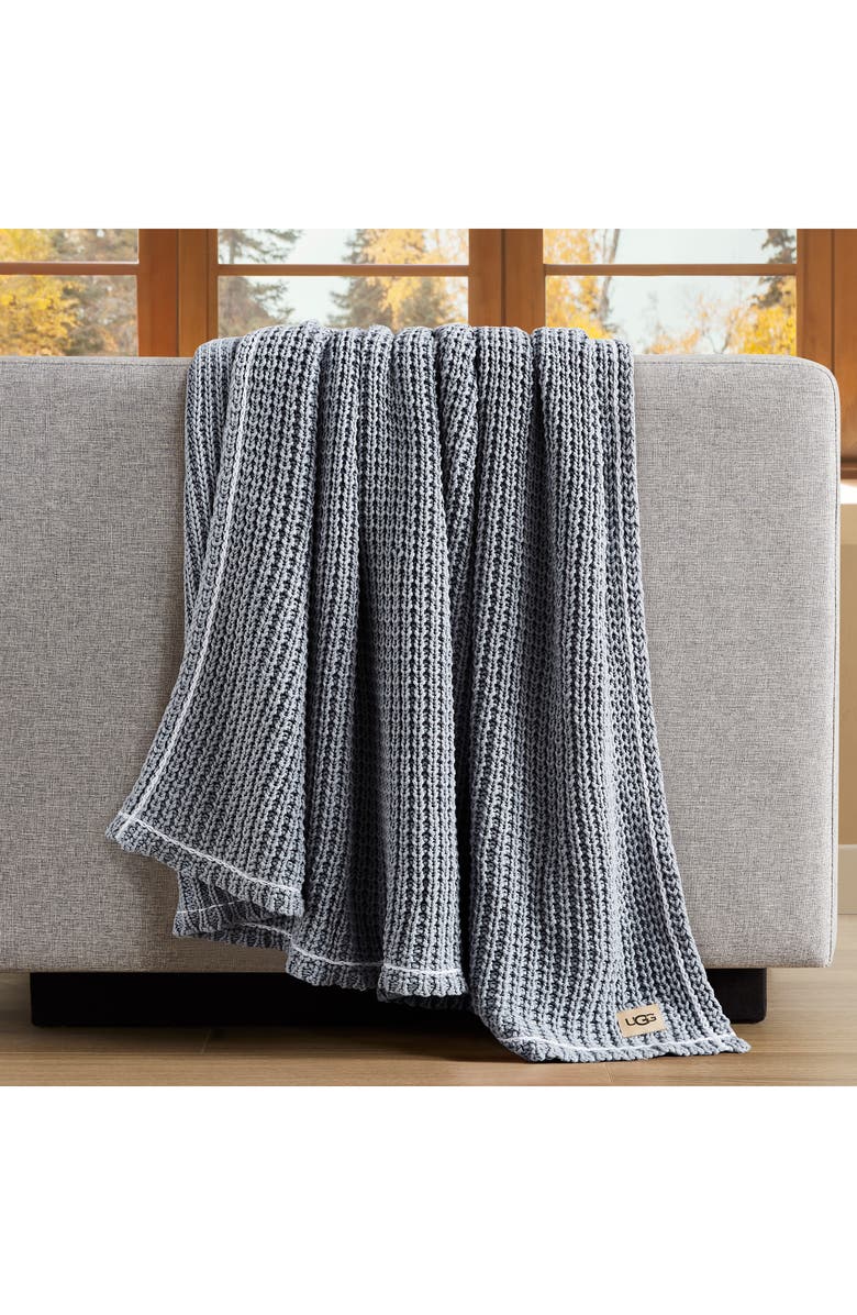 UGG<sup>®</sup> Luna Knit Throw Blanket, Alternate, color, Chambray