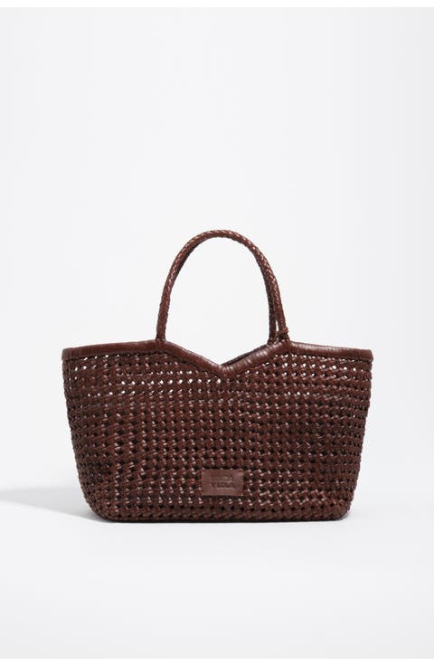 Braided Leather Shopper Bag