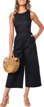 Petal & Pup Ester Sleeveless Crop Wide Leg Jumpsuit