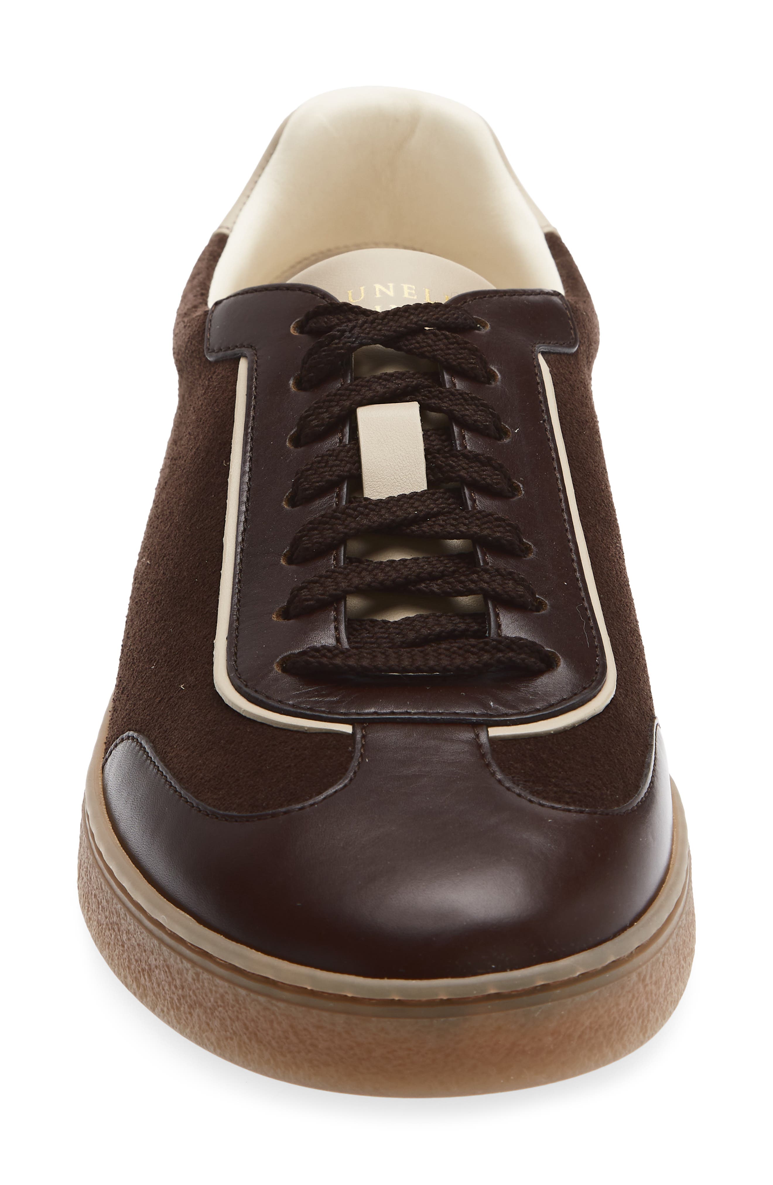 Mixed T-Toe Leather Sneaker, Alternate, color, CXY42 BROWN