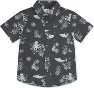 Feather 4 Arrow Kids' Ocean Print Short Sleeve Button-Up Shirt