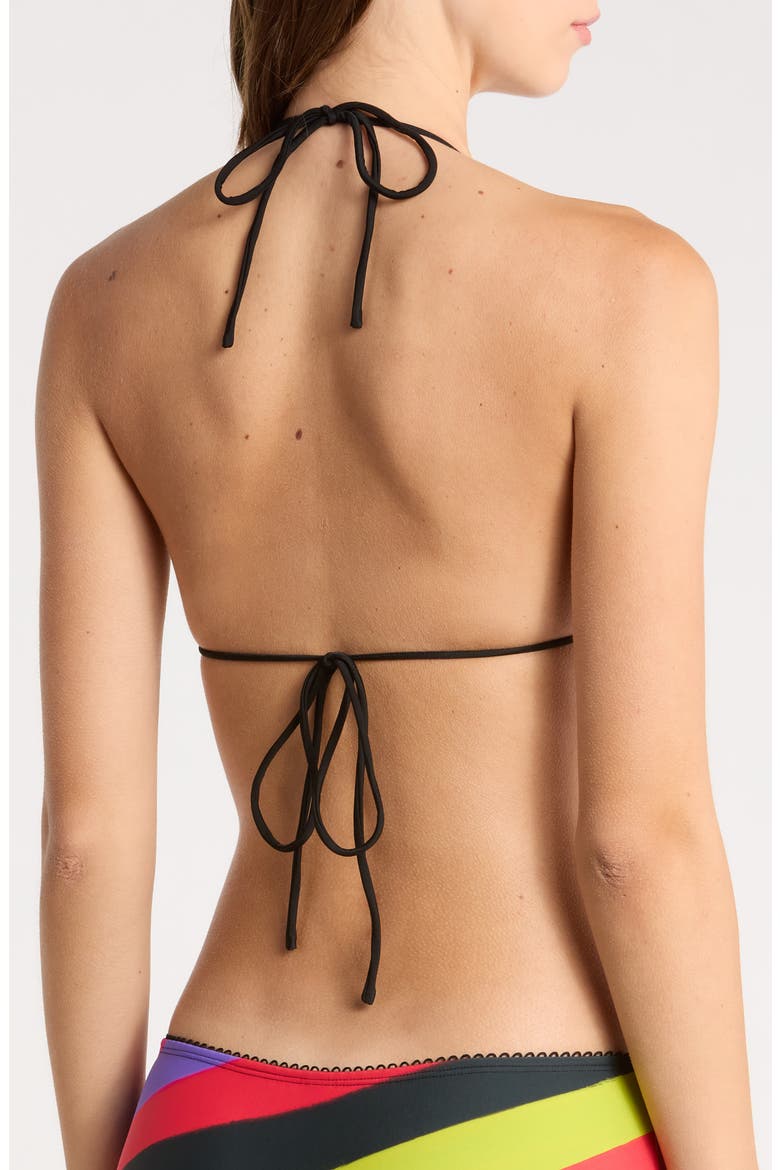 Freda Multi Stripe Triangle Bikini Top, Alternate, color, MULTI