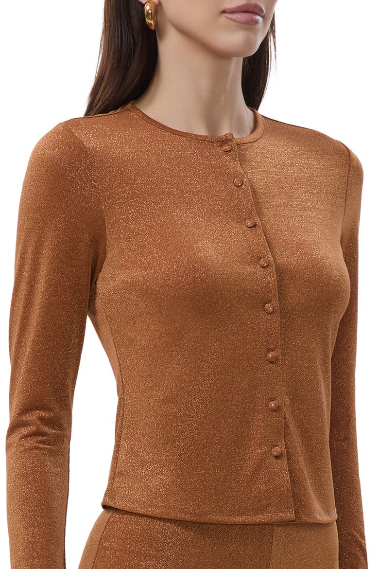Linda Metallic Cardigan, Alternate, color, BRONZE