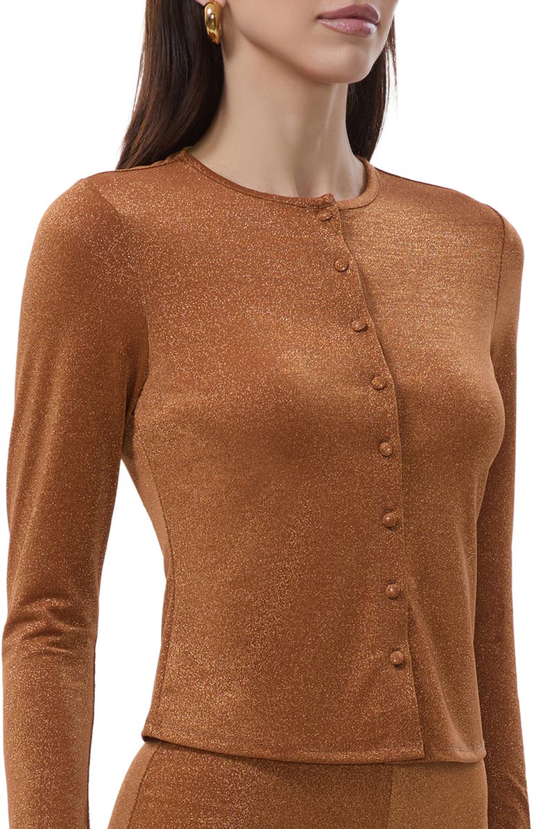 AFRM Linda Metallic Cardigan, Alternate, color, Bronze