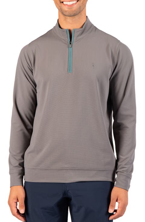 Micro Grid Quarter Zip Performance Pullover