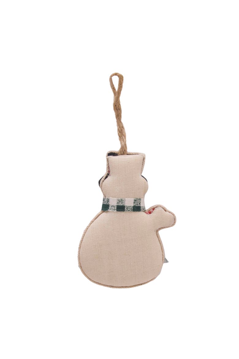 Patchwork Snowman Ornament Set of 3 Ast, Alternate, color, White