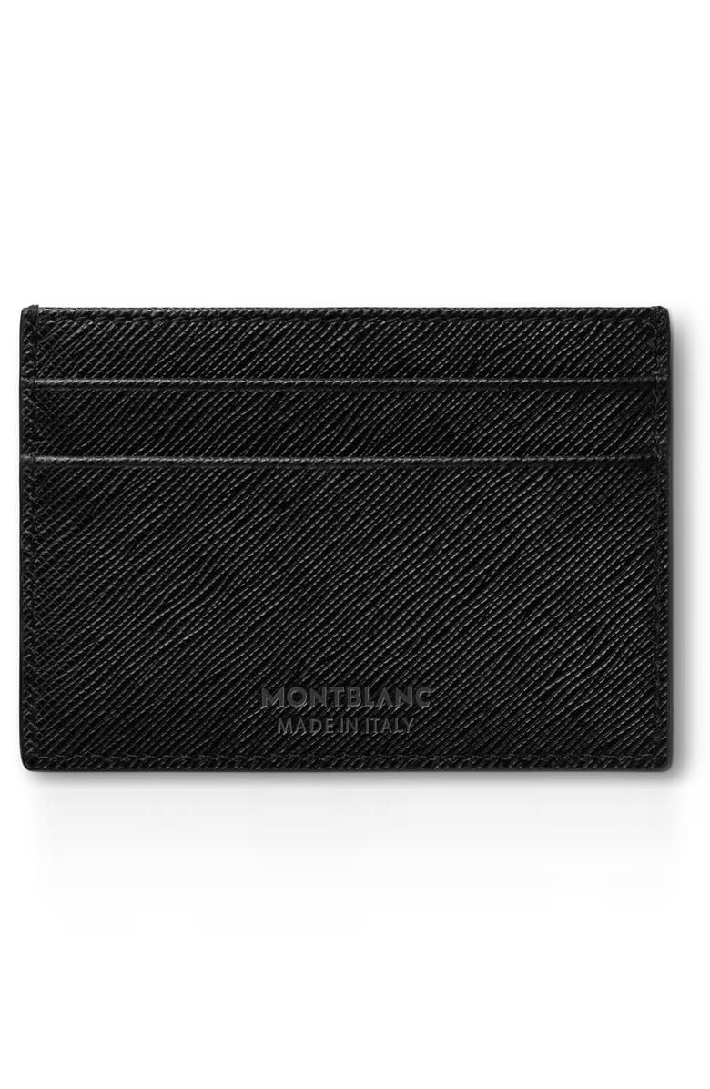 Montblanc Sartorial Leather Card Holder, Alternate, color, Black