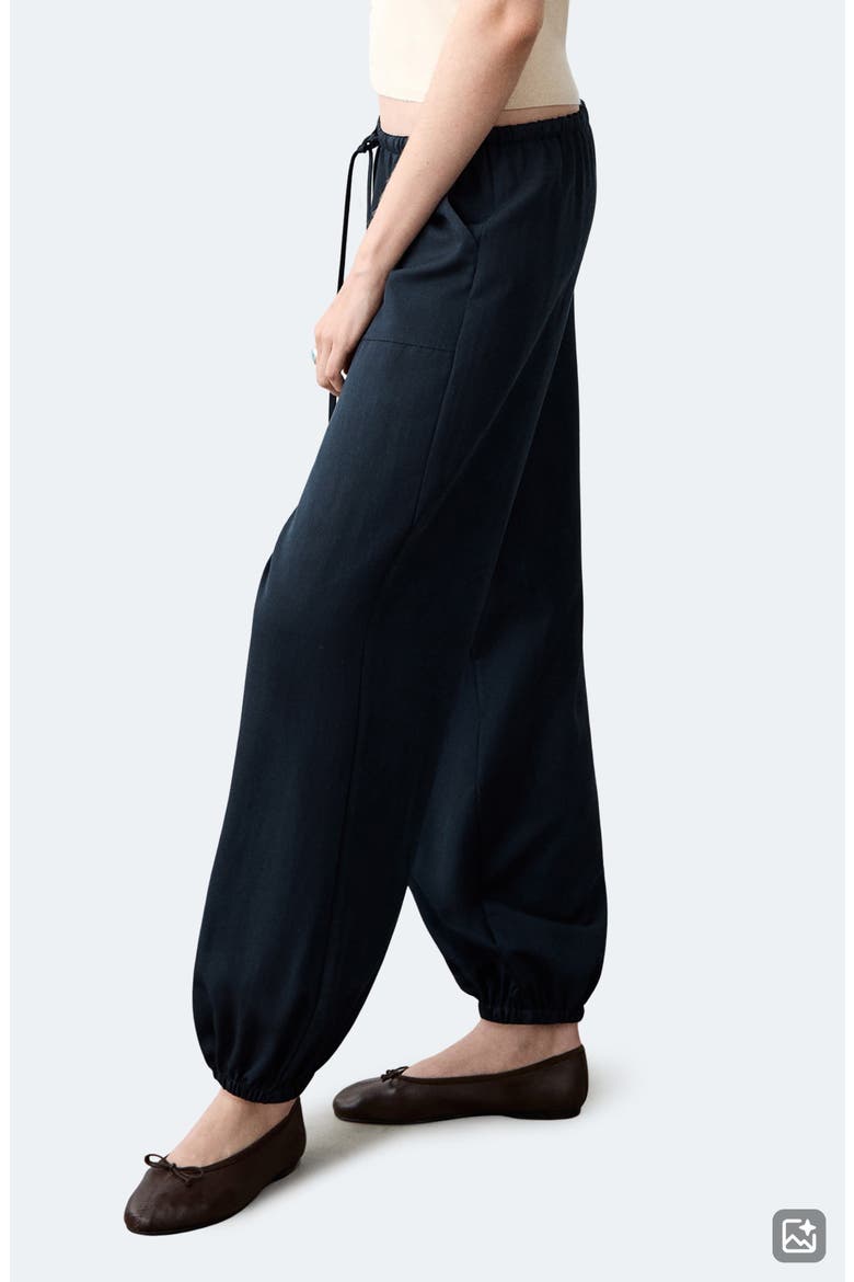 Drawstring Balloon Pants, Main, color, NAVY