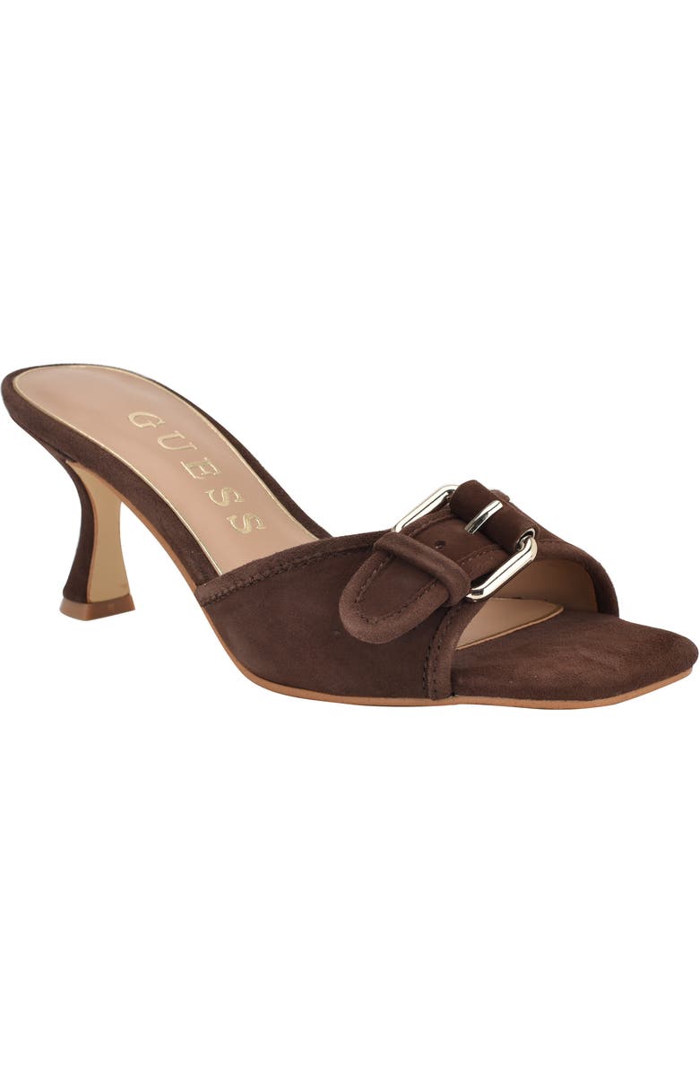 GUESS Dista Slide Sandal, Main, color, Dark Brown