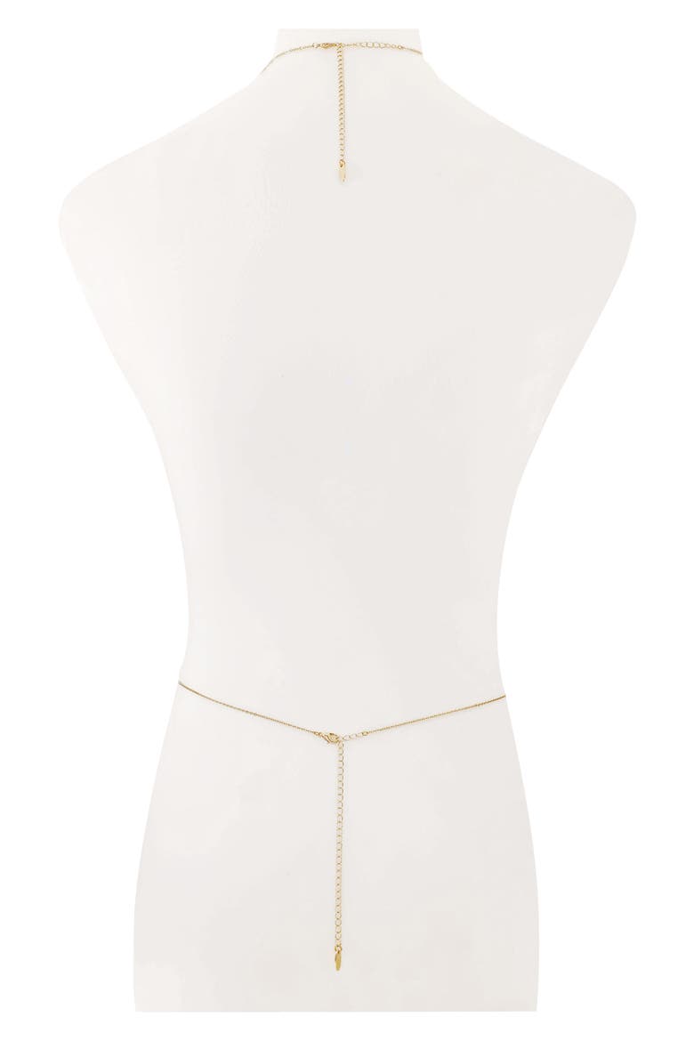 Cubic Zirconia Station Body Chain, Alternate, color, GOLD