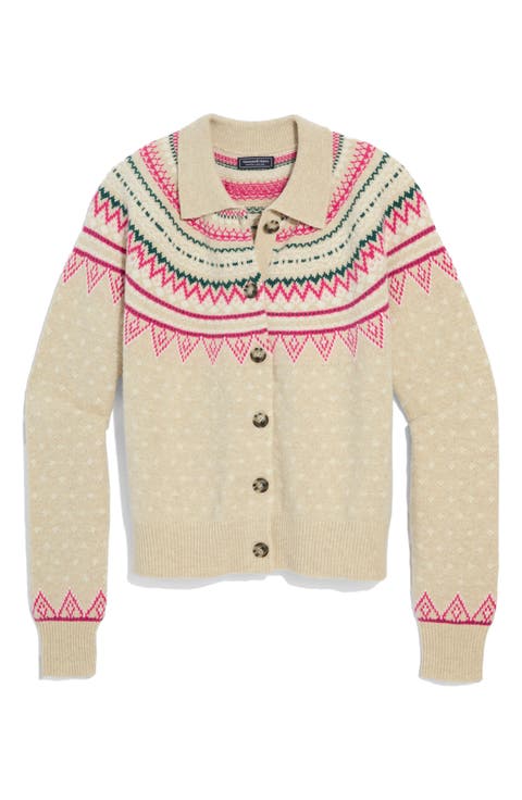 Fair Isle Polo Cardigan