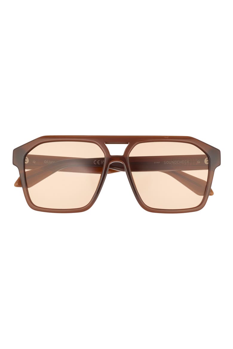 Soundcheck 57mm Gradient Aviator Sunglasses, Main, color, DARK BROWN/ TAN