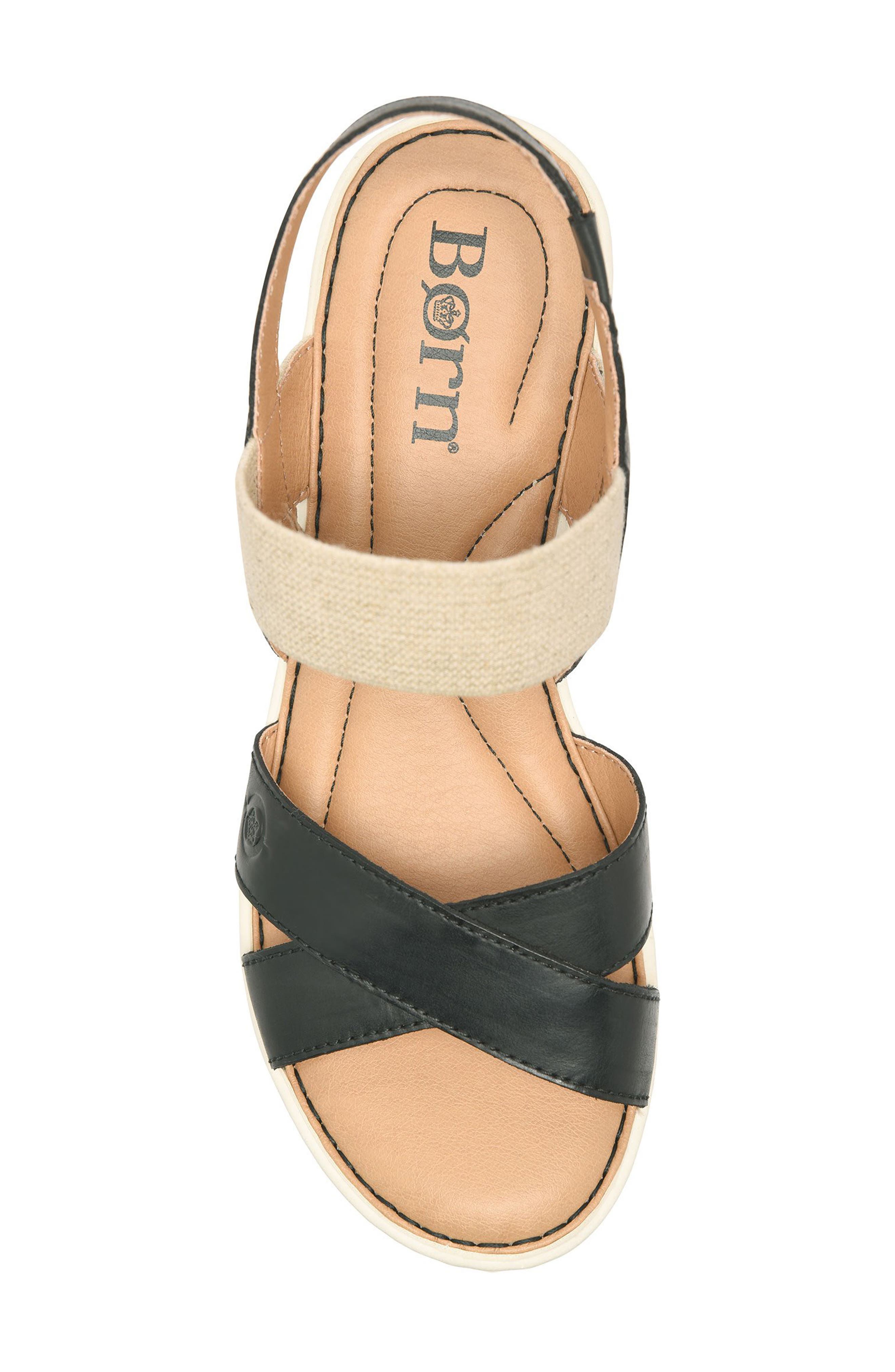 Børn Gila Platform Wedge Slingback Sandal, Alternate, color, Black Leather