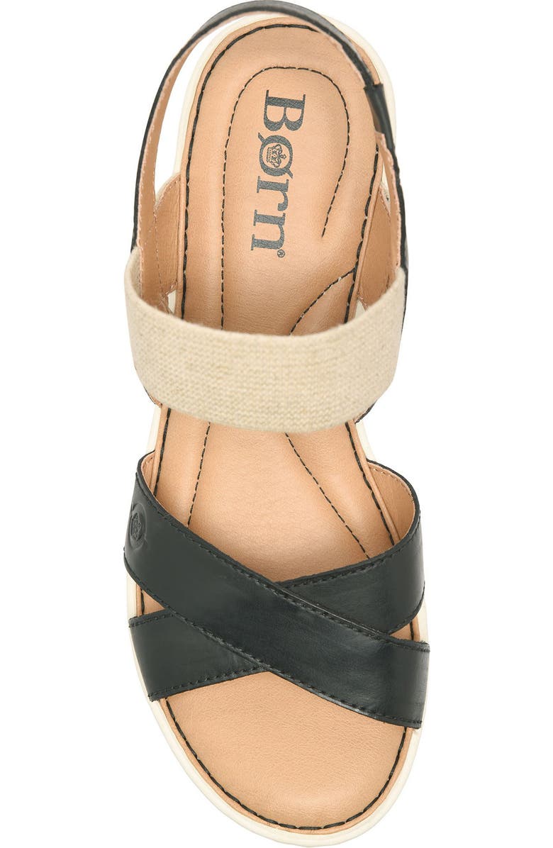 Børn Gila Platform Wedge Slingback Sandal, Alternate, color, Black Leather