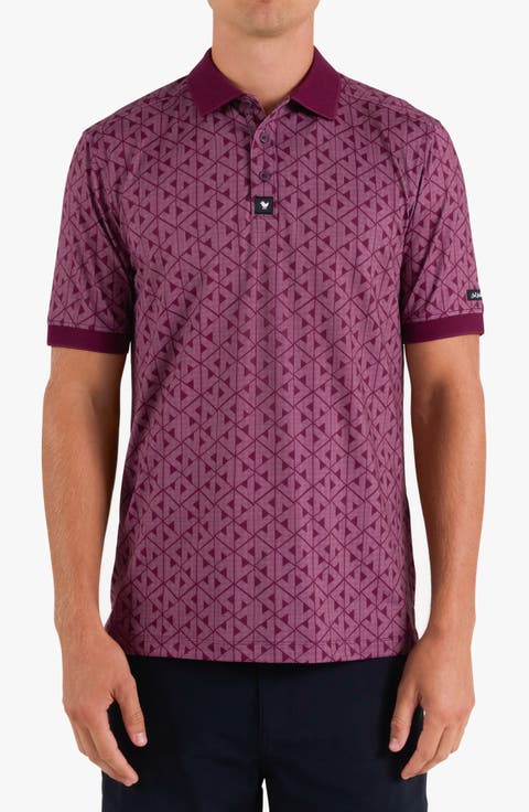 Ridge Geo Pattern Performance Golf Polo