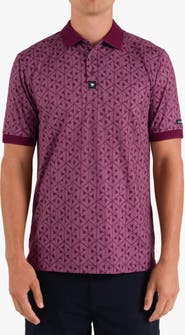 Bad Birdie Ridge Geo Pattern Performance Golf Polo