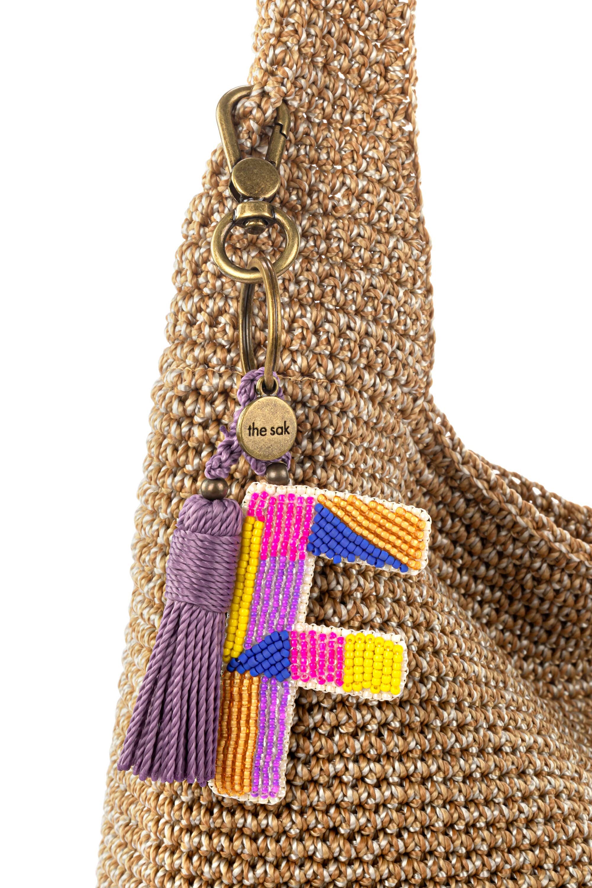 Yarnicharmz Hand Crochet Dangle - Letters, Alternate, color, F