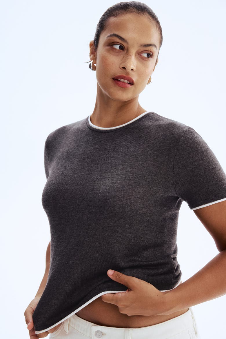 Fine-knit Top, Alternate, color, Dark gray