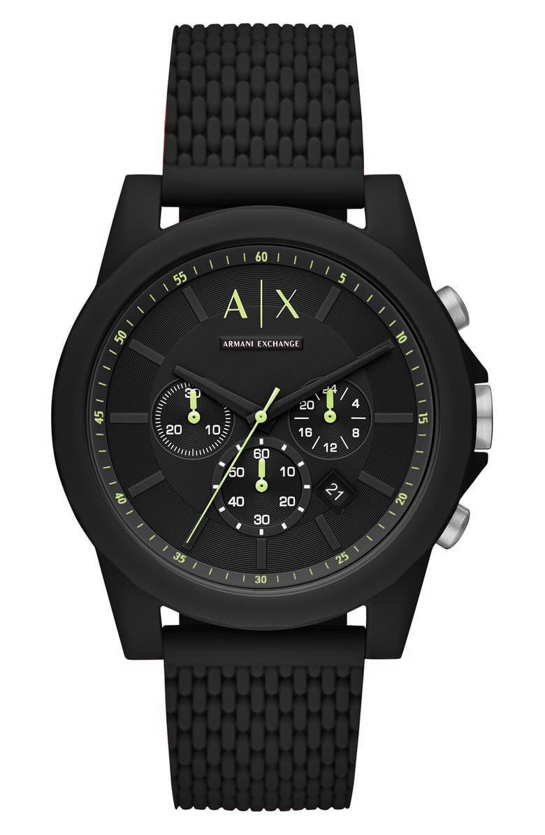 AX Armani Exchange Outer Banks Chronograph Bracelet Watch, 44mm, Main, color, Black