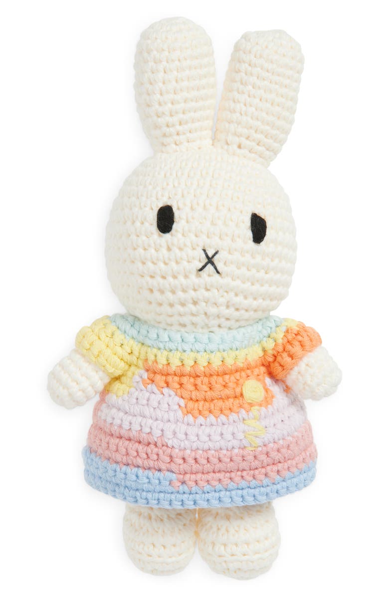 Just Dutch Miffy & Her Turner Dress Crocheted Stuffed Animal, Main, color, Orange