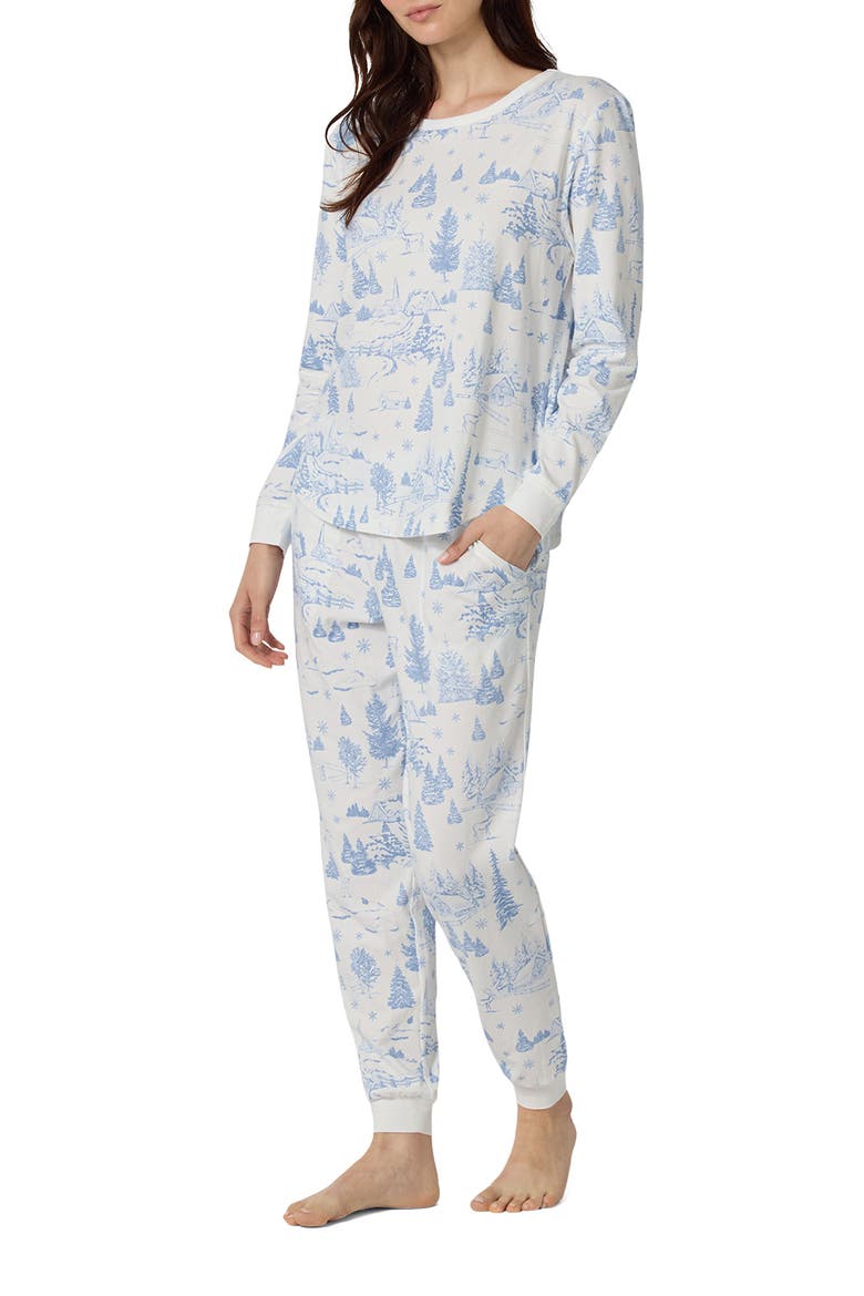 Pullover & Jogger Pajamas, Alternate, color, WINTER WONDERLAND
