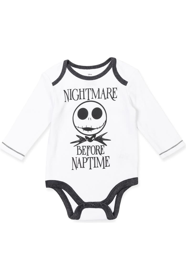 Nightmare Before Christmas Bodysuit Pants and Hat Set, Alternate, color, Jack Skellington Grey
