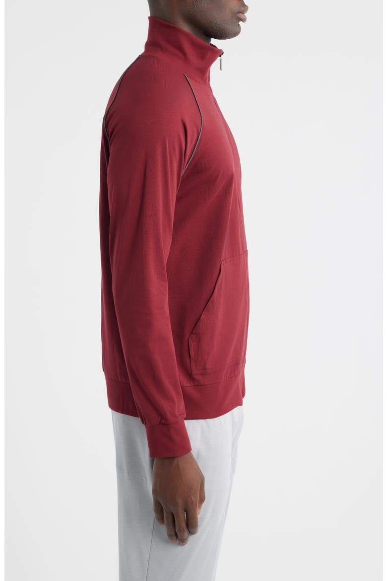 Mix Match Stretch Cotton Lounge Jacket, Alternate, color, DARK RED