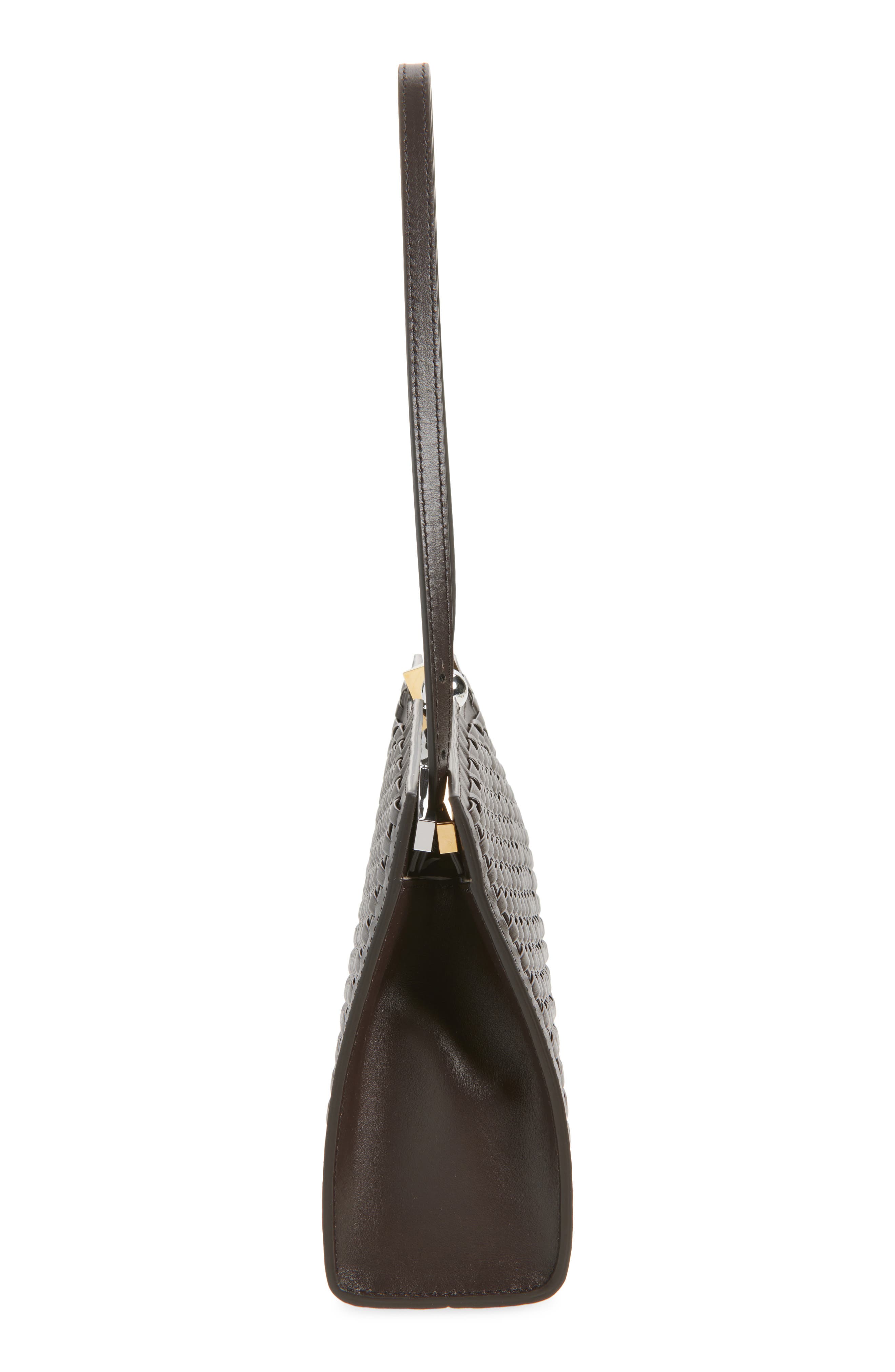 Jacquemus Le Salon Woven Leather Shoulder Bag, Alternate, color, Dark Brown 880