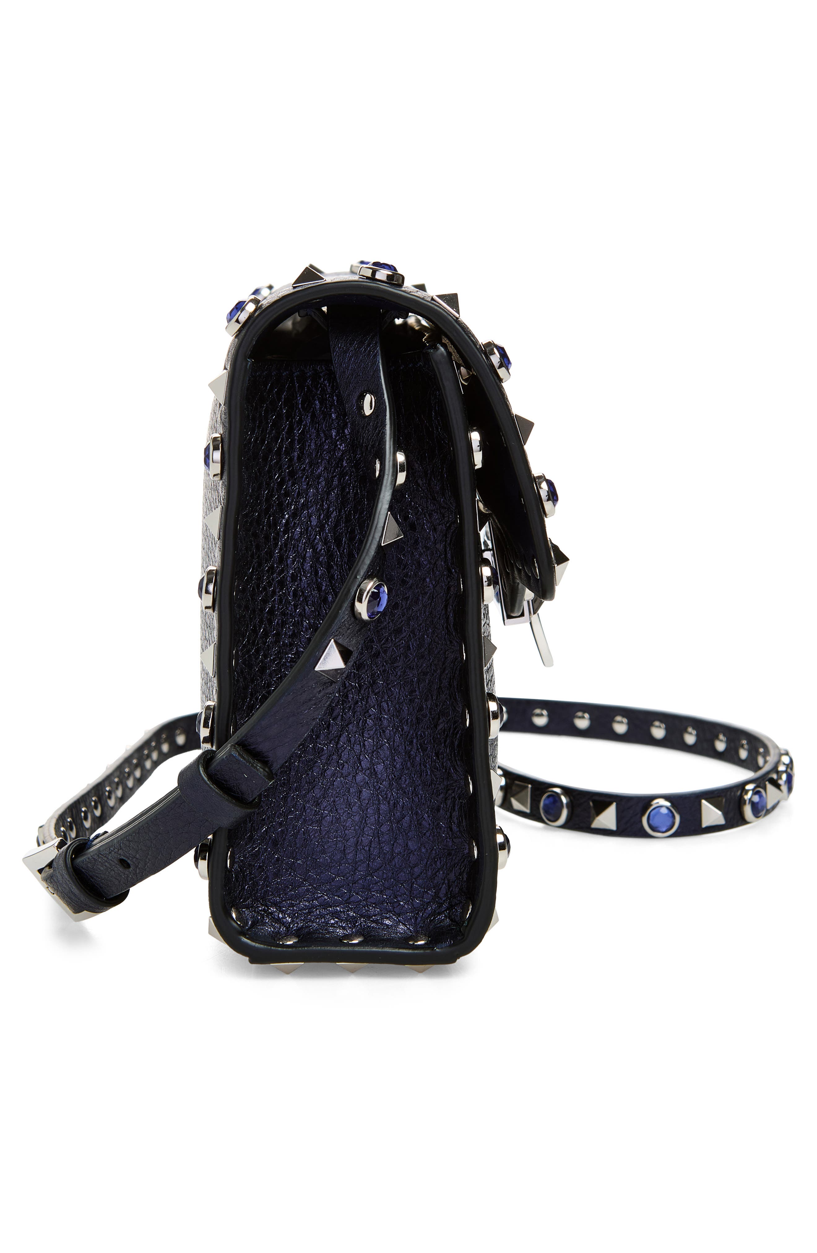 Small Rockstud Shoulder Bag, Alternate, color, NAVY