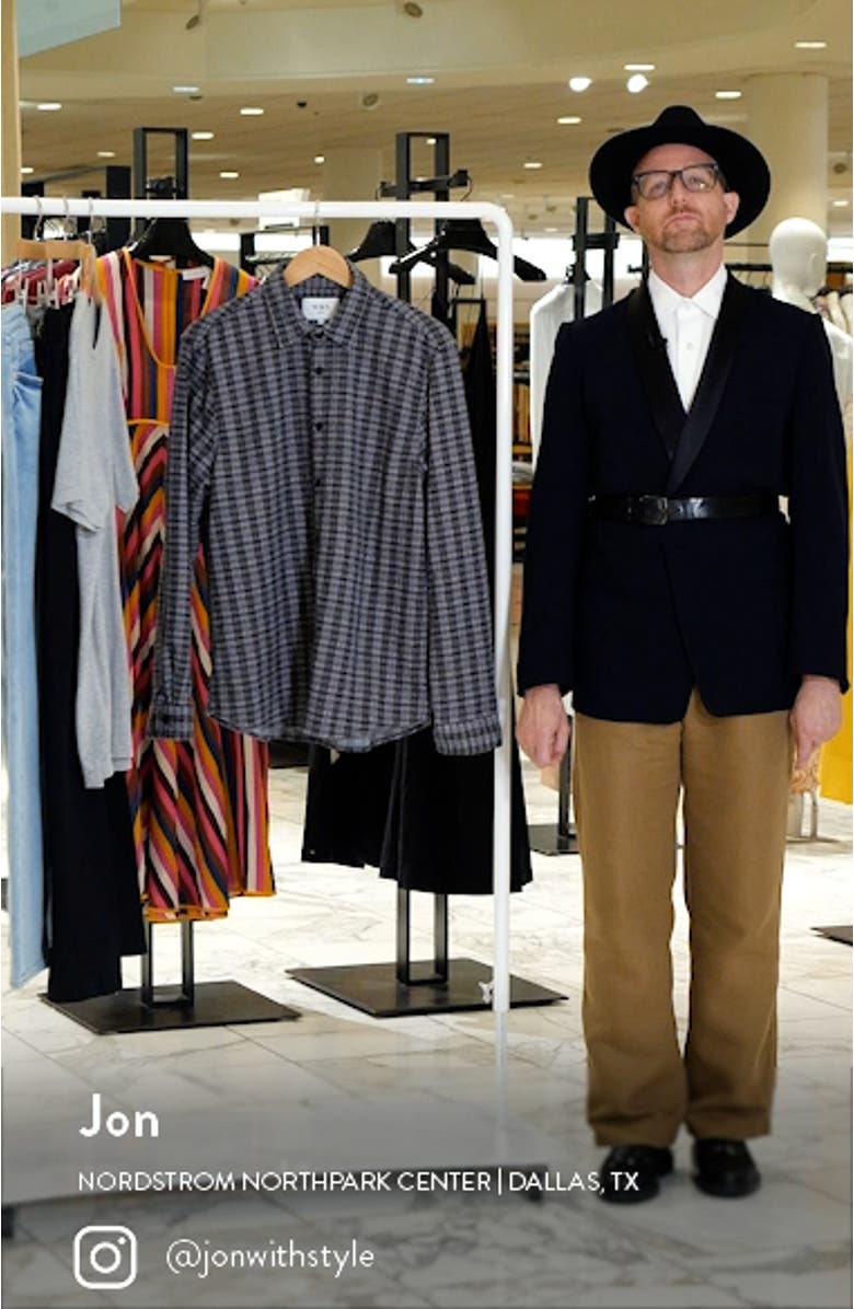 Trin Jacquard Check Button-Up Shirt, sales video thumbnail