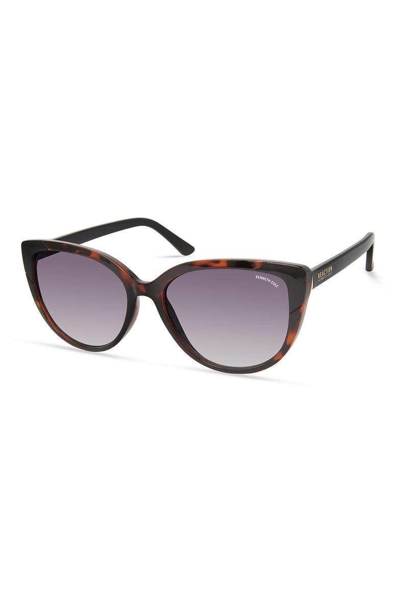 55mm Cat Eye Sunglasses, Alternate, color, BLACK / SMOKE GRADIENT LENS