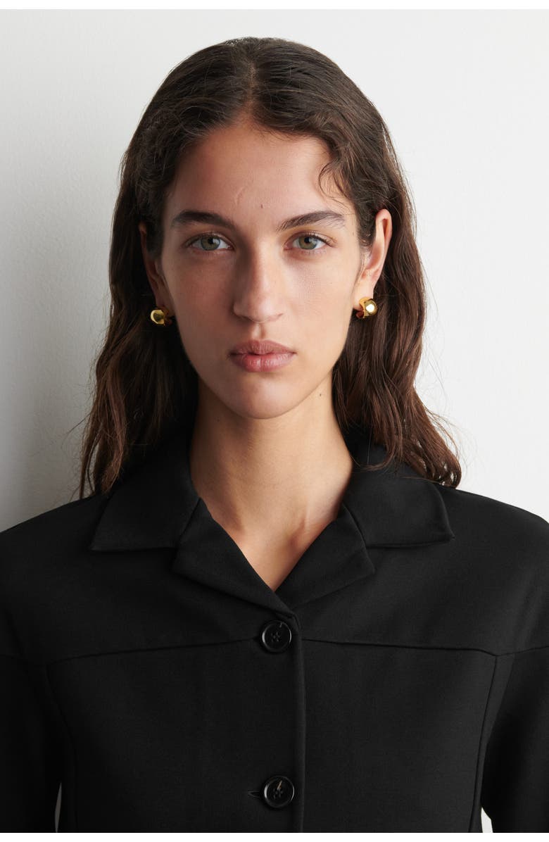 COS Half-Hoop Earrings, Main, color, Gold