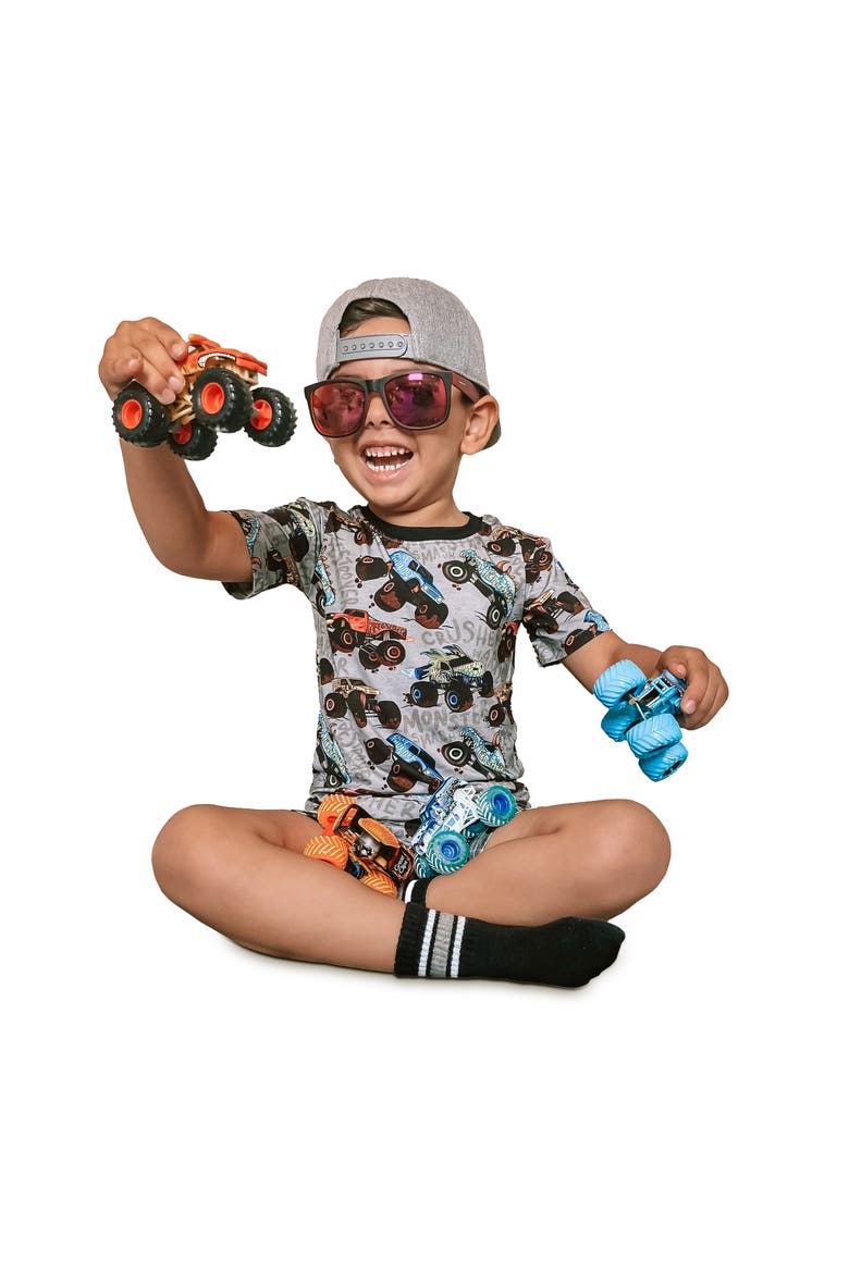 Monster Jammies 2 Piece Shorts Set, Alternate, color, Gray