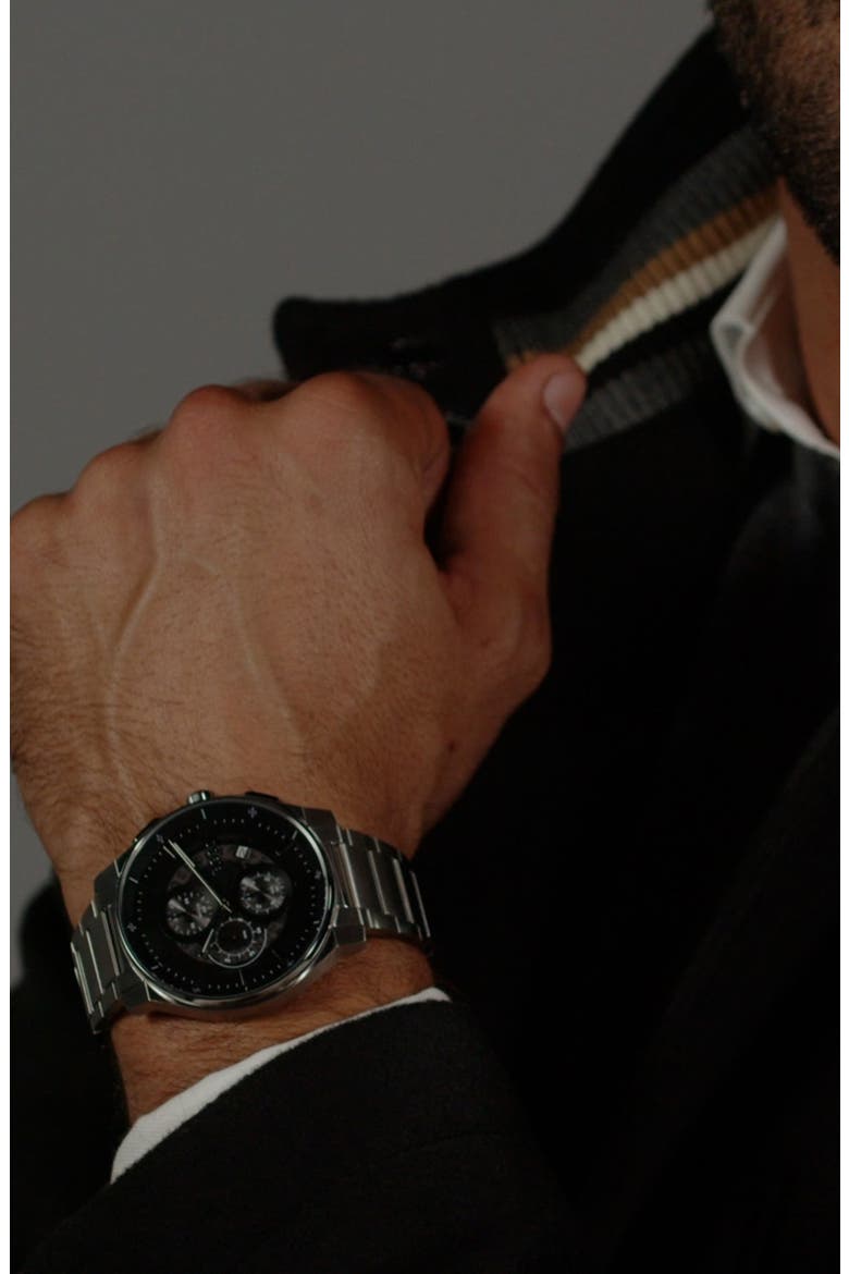 Peak 2.0 Chronograph Bracelet Watch, 45mm, Alternate, color, SILVER/ BLACK