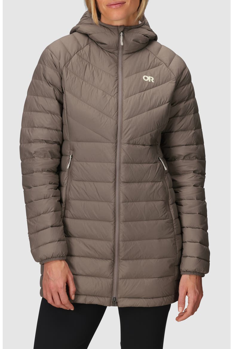 Transcendent Water Resistant 800 Fill Power Down Coat, Main, color, SABLE