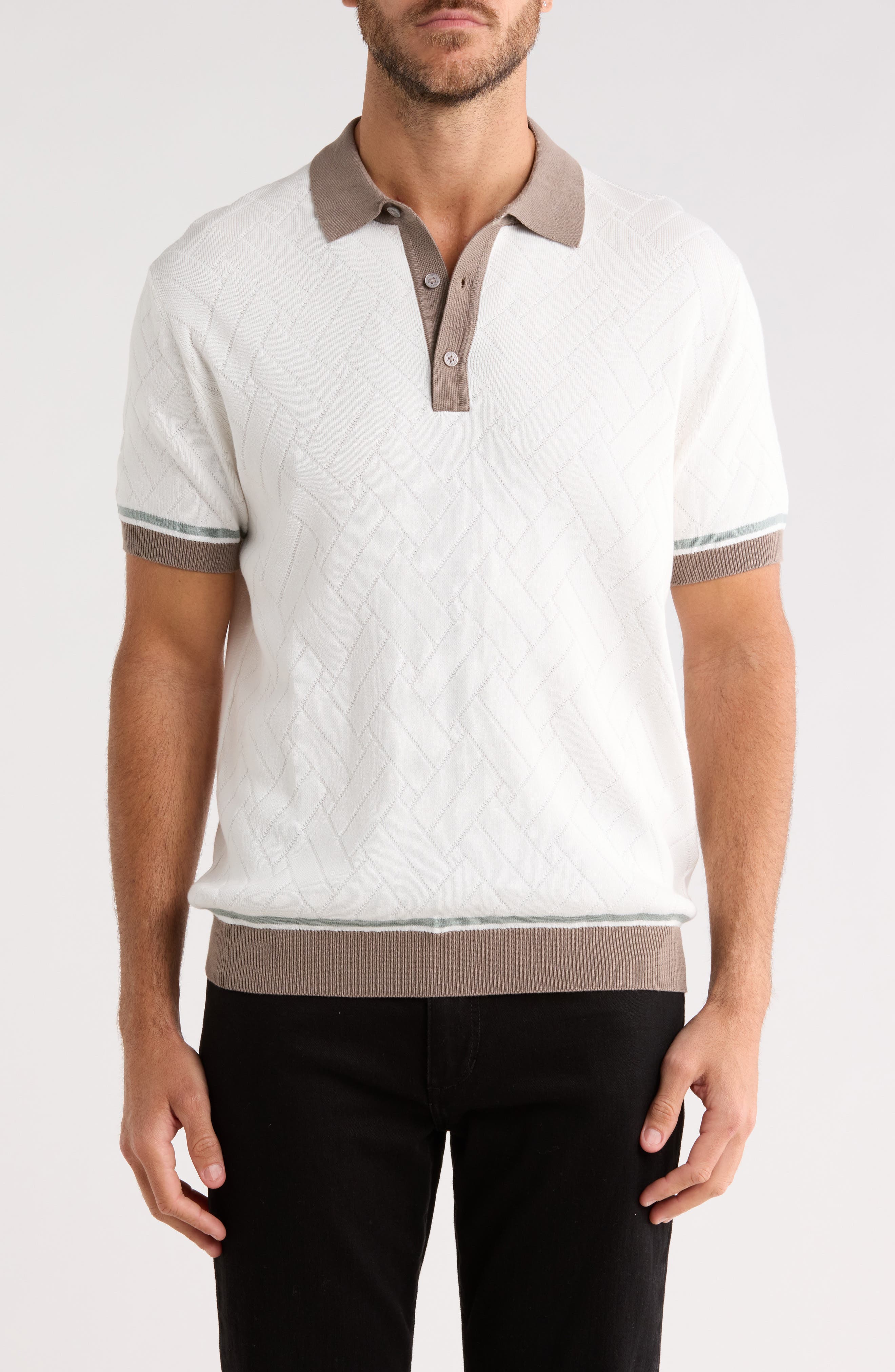 DENIM AND FLOWER Contrast Trim Polo