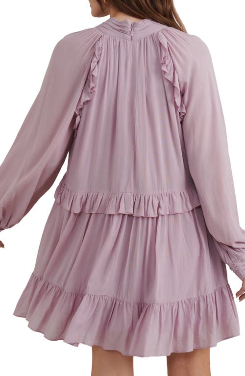 NOBODY'S CHILD NOBODY'S CHILD BOHANA LONG SLEEVE RUFFLE MINIDRESS