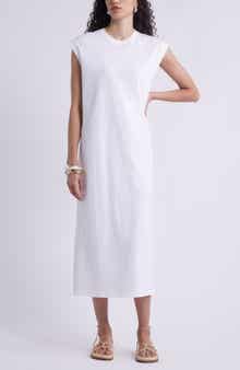 Nordstrom Muscle Sleeve Pima Cotton Jersey Maxi Dress